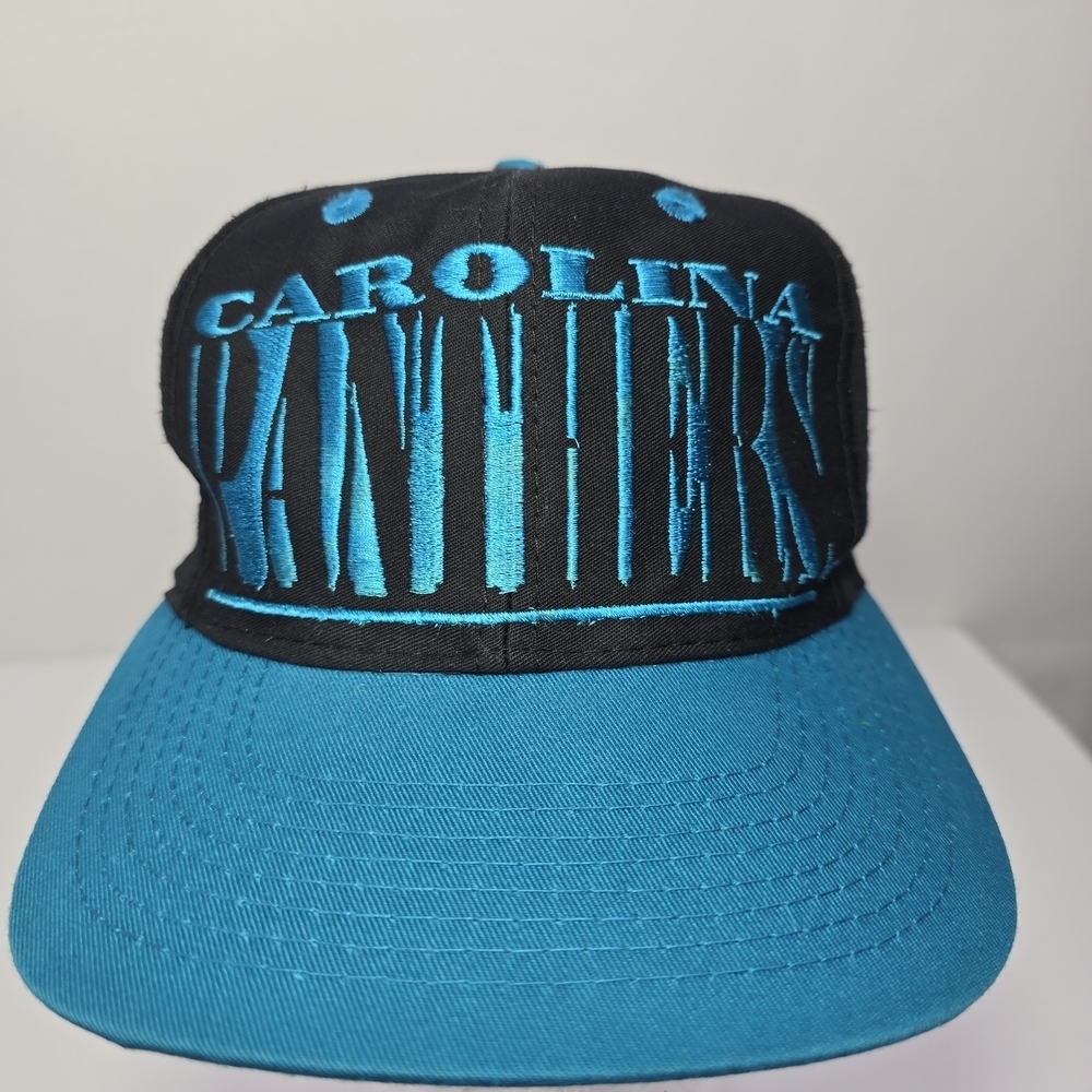 CAROLINA PANTHERS LOGO 7 Vintage 90’s SnapBack NFL Hat -Black/Teal